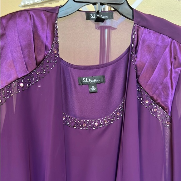 S.L. Fashions Purple Layered Wedding Dress - Picture 2 of 6